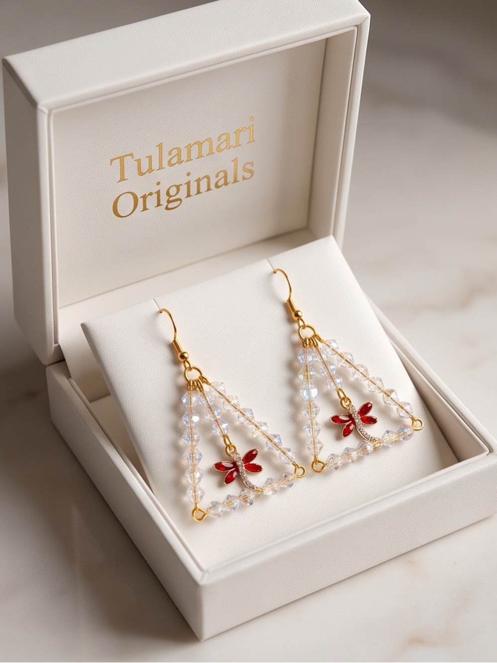 Libélula Light Crystal Wings Dragonfly Drop earrings